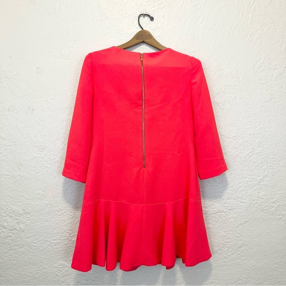 Kate Spade Dress 2 Coral Red Pink Caution To The Wind Flounce - Picture 8 of 9